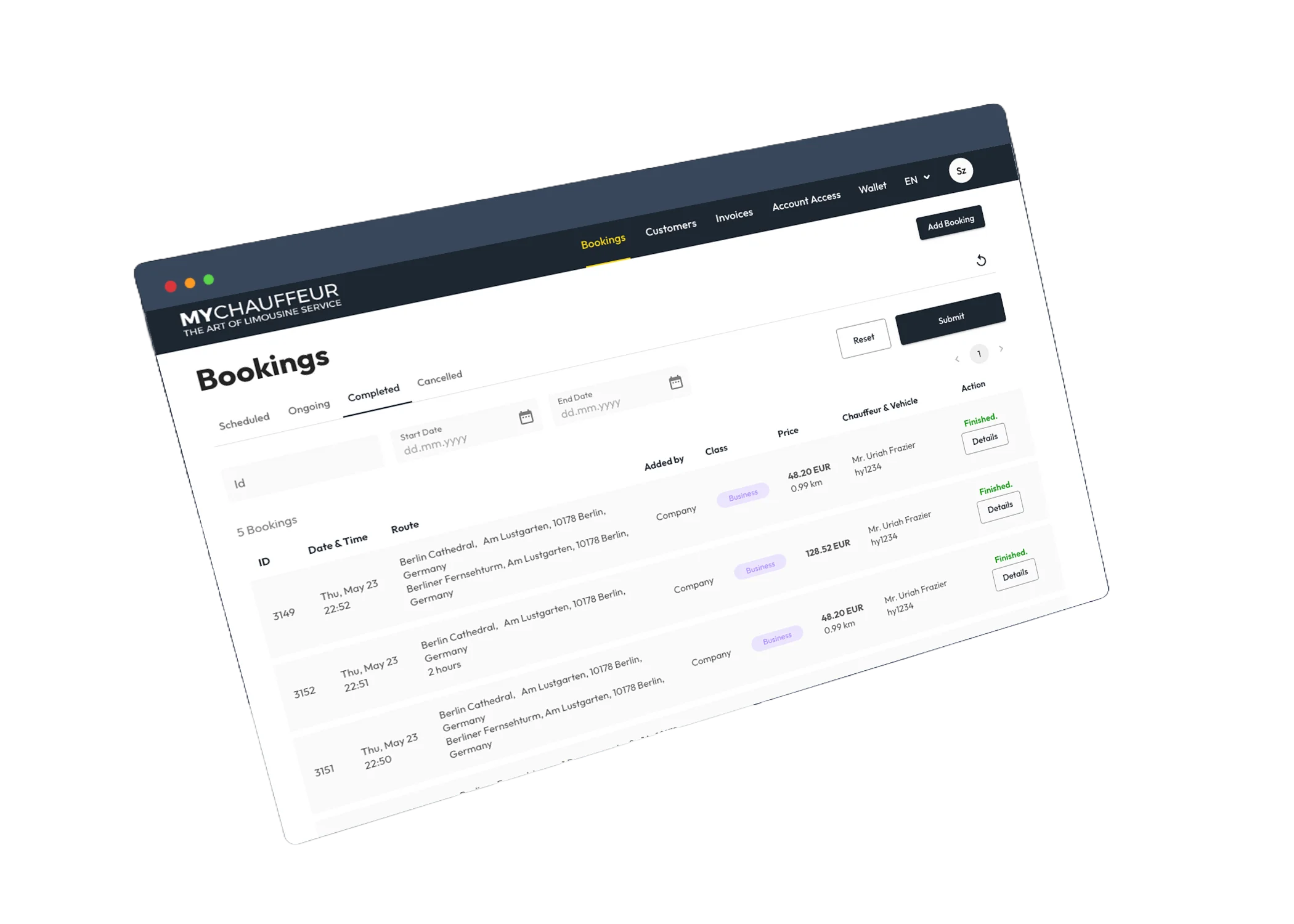 Professional working with transportation dashboard